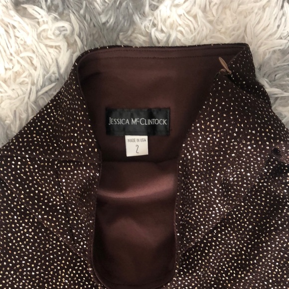 Brown Sparkly Asymmetrical Tube Dress - Picture 4 of 4